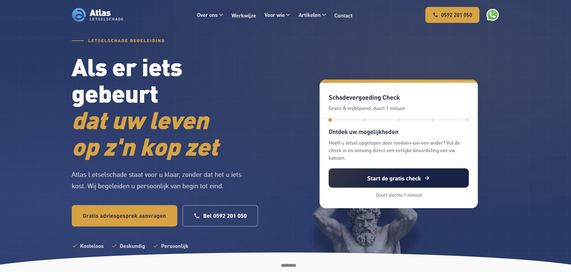 Atlas Letselschade website ontwerp