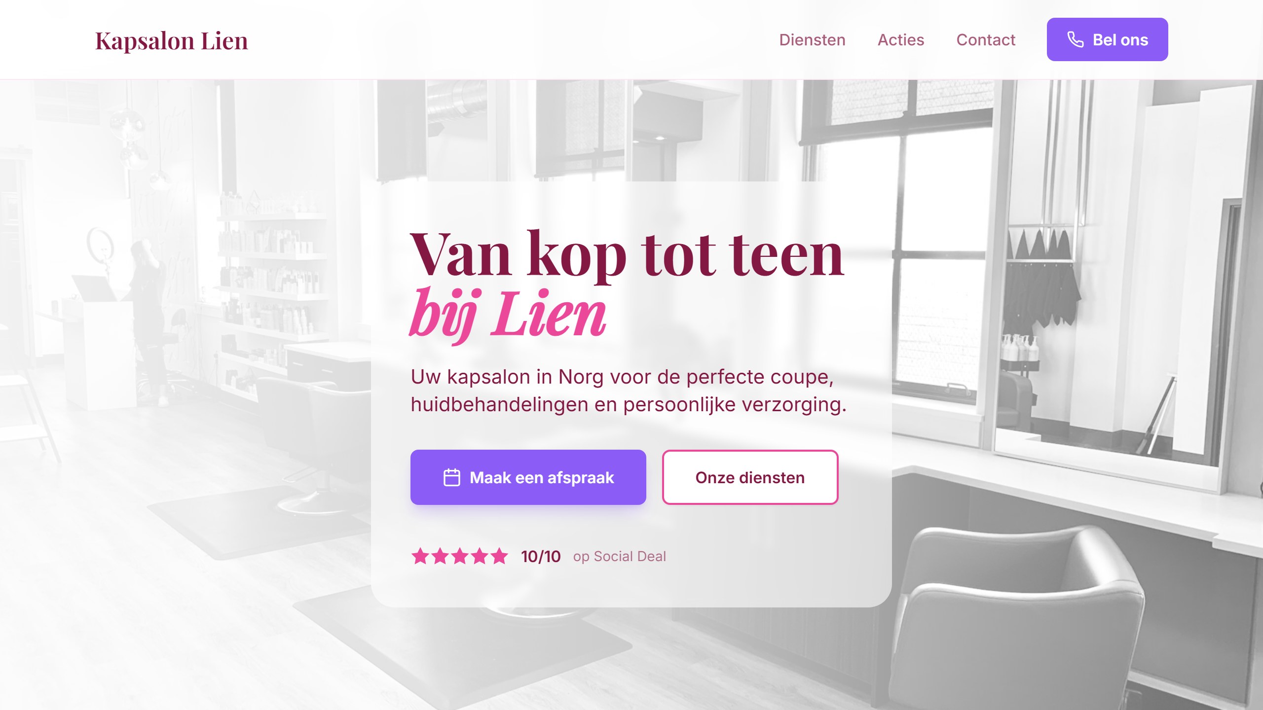 Kapsalon Lien website preview